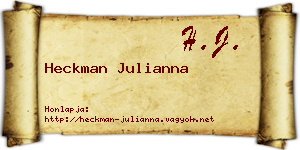 Heckman Julianna névjegykártya